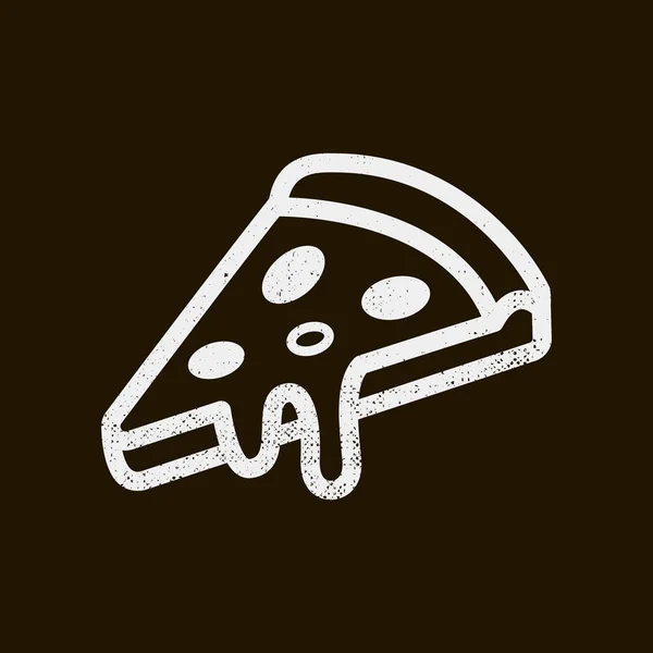 Weiße Einfache Minimalistische Linie Art Emblem Der Scheibe Pizza lizenzfreie Stockillustrationen