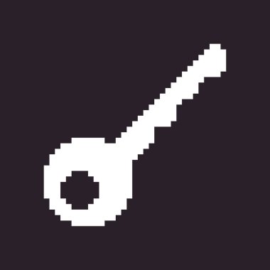 Modern kapı anahtarının siyah ve beyaz basit düz 1bit vektör piksel resim simgesi. parola giriş güvenliği