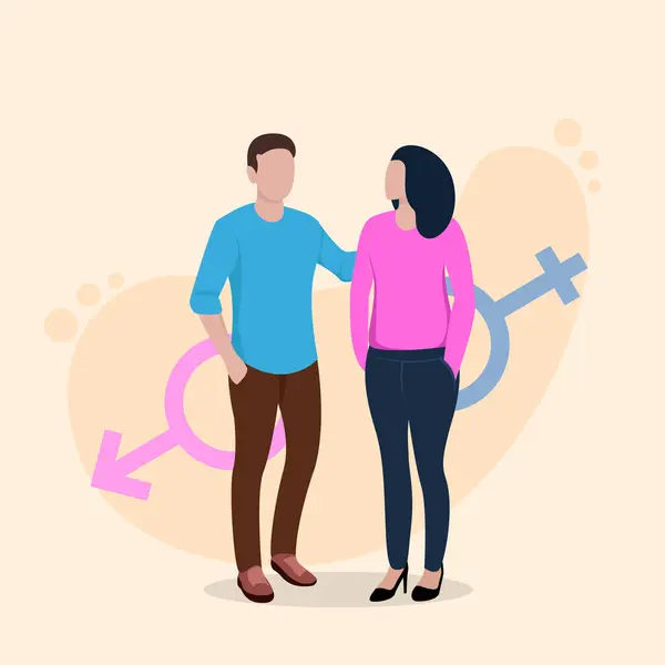 Cinsiyet eşitliği premium vektör illüstrasyonu