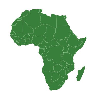 Detaylı vektör premium illüstrasyonlu Afrika kıta haritası
