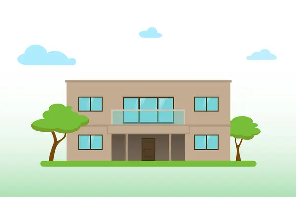 Düz tasarım biçim vektör illüstrasyonunda ev
