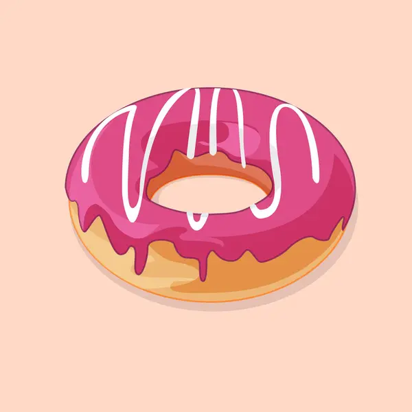 Sweet Delicious Donut Vector Illustration — Stock Vector