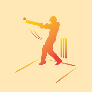Kriket oyuncusu tasarımı premium vektör çizimi
