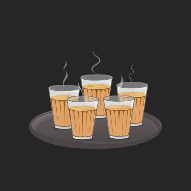 Çay ya da çay fincanları vektör çizimi