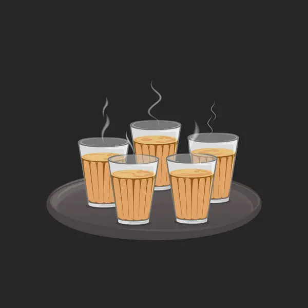 Çay ya da çay fincanları vektör çizimi