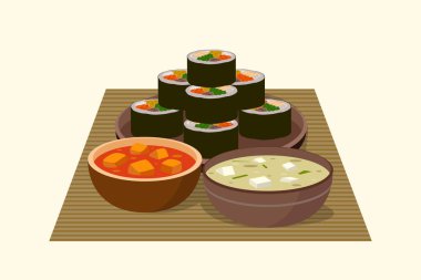 Kore Gıda Vektörü Sanat İllüstrasyonu