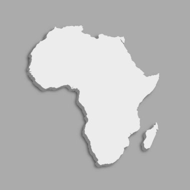 3B Afrika haritası vektör illüstrasyonu