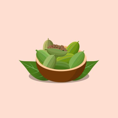 Yarım kakule ile yeşil kakule podları