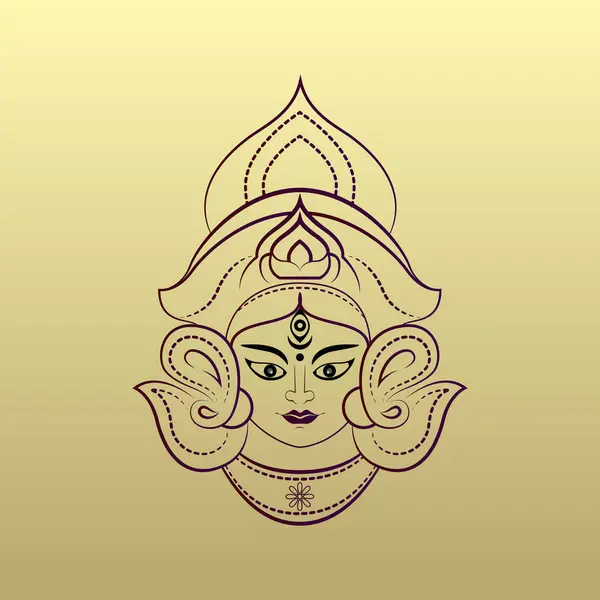 Hindu tanrısı Durga çizgisi resim çizimi