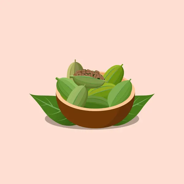 Yarım kakule ile yeşil kakule podları