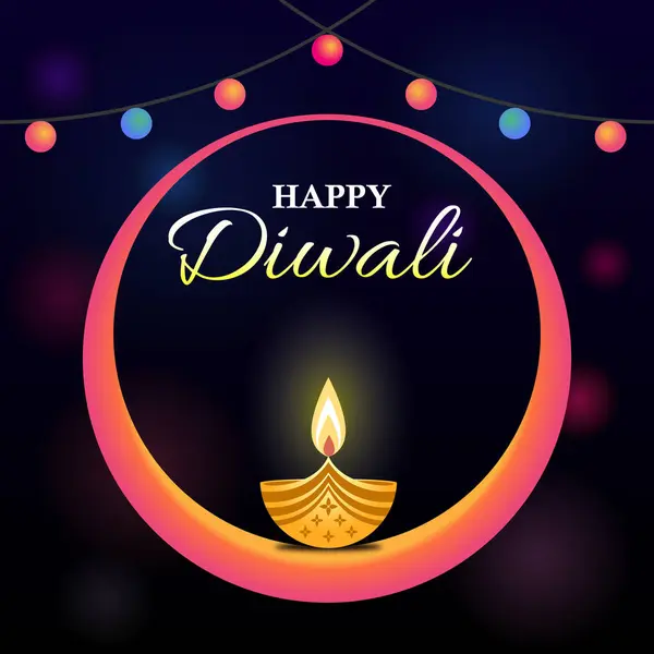 Mutlu Diwali Yaratıcı Selamlama Tasarımı Premium Vektör İllüstrasyonu