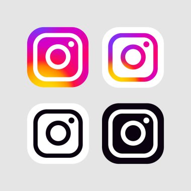 Instagram logo sanat vektörü koleksiyonu