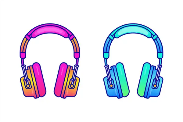 Renkli Kulaklık koleksiyonu vektör çizimi