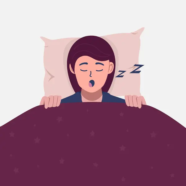 Sleeping woman vector art illustration