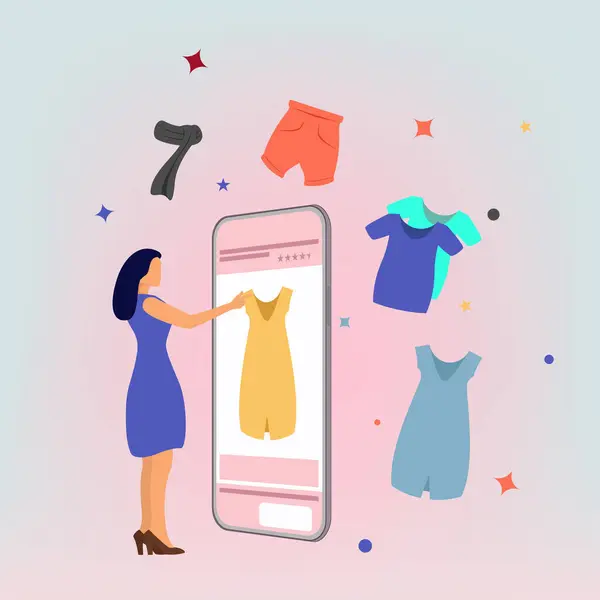 Woman using mobile app infographic banner