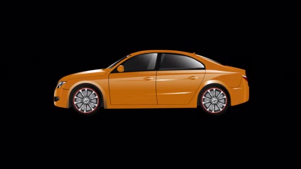 橙色汽车动画4K — 图库视频影像