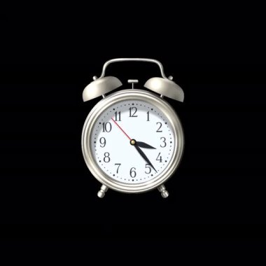 09.00 siyah alarm saati şeffaf arkaplanda izole edildi
