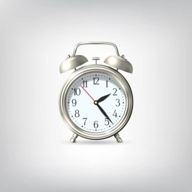  Beyaz arkaplanda 05.00 alarm saati