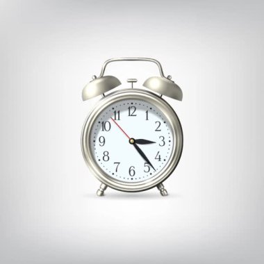 Saat 08: 00 'de saat simgesi. Beyaz arkaplanda vektör illüstrasyonu