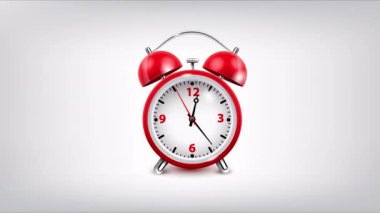 01.00 Çalar Saat yeşil çalar saat ve beyaz arka planda bir gölge. vektör illüstrasyonu.