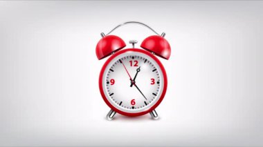 01.00 Çalar Saat yeşil çalar saat ve beyaz arka planda bir gölge. vektör illüstrasyonu.
