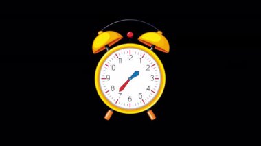 01.00 Çalar Saat yeşil çalar saat ve beyaz arka planda bir gölge. vektör illüstrasyonu.