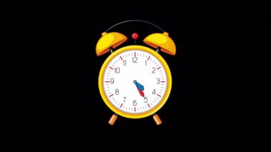 01.00 Çalar Saat yeşil çalar saat ve beyaz arka planda bir gölge. vektör illüstrasyonu.