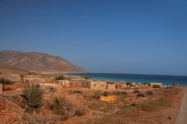 Hint Okyanusu Ndaki Geleneksel Balıkçı Yerleşkesi Yemen Socotra Adası — Stok fotoğraf