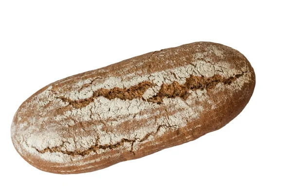 Овальный Хлеб Ржаного Хлеба Изолировать Белом — стоковое фото
