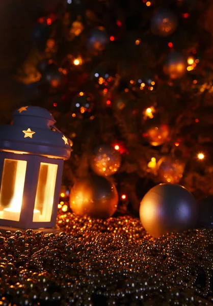 Resumen Festivo Año Nuevo Fondo Navidad Luces Brillantes Guirnaldas Velas Fotos De Stock Sin Royalties Gratis