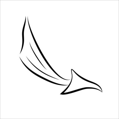 Ok işaretçisi, beyaz arkaplan üzerindeki vektör