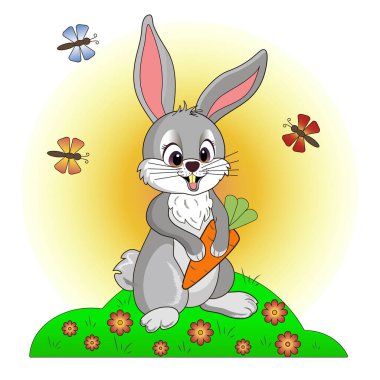 Tavşana doğru kelimeyi bulması için yardım et. Çocuklar için labirent oyunu, yolda bulmaca, çözümle karışık oyun. Mektuplardan bir kelime al. Görüntü vektörü 10 birim.