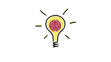 Parlayan ampul beyin fikir lambası. iş fikri yaratıcı konsept