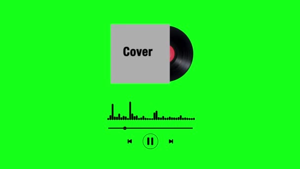 プレビュー曲のためのサウンドイコライザーテンプレート アニメーションループ ミュージックビジュアライザー 透明な緑の背景で隔離されたグラフィックオーディオ周波数 — ストック動画