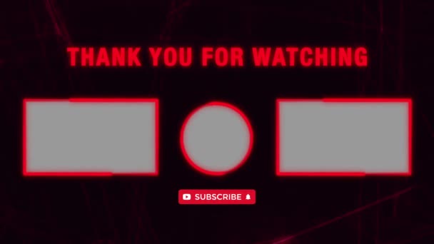 模板外端屏幕视频为Youtube频道 订阅一样 评论视频动画的红色霓虹灯背景 — 图库视频影像