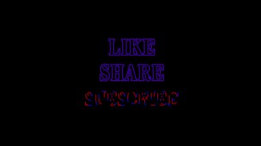 alfa kanalı şeffaf arkaplanda Like share aboneliğinin neon renkli sosyal medya metin animasyonu