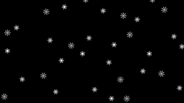 Silmukka Animaatio Liikkuvat Lumihiutaleet Sademäärä Alfa Kanava Läpinäkyvä Tausta — kuvapankkivideo