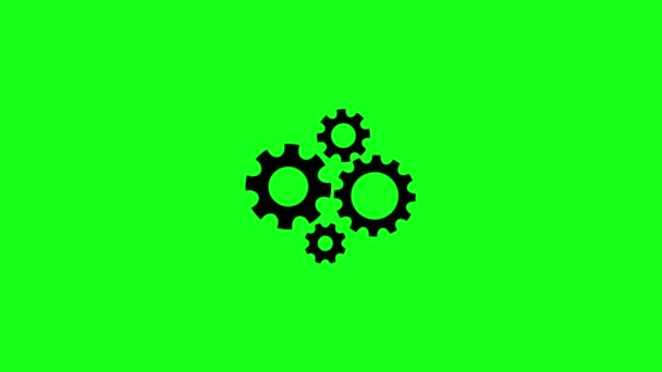 Animering Växlar Rotation Lastning Väntar Pågår Animerade Isolerad Grön Skärm — Stockvideo