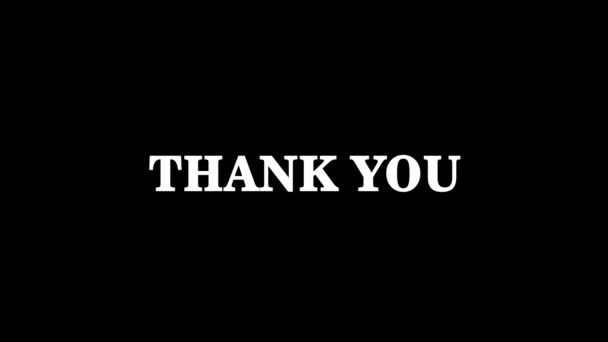 Thank You Text Flat Animation Motion Graphic Animated Alpha Channel — Stock Video
