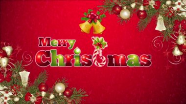 Mutlu noellerin animasyonu. hediye kartı hediye şablonu