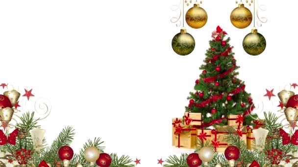 Animación Feliz Feliz Navidad Tarjeta Regalo Presente Plantilla — Vídeo de stock