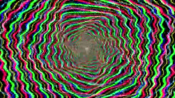 Animația Cercului Colorat Psihedelic Izolat Fundal Negru — Videoclip de stoc