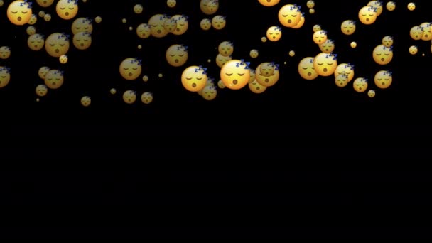 Faccia Addormentata Emoticon Animazione Pioggia Emoji Social Media Modifica Animata — Video Stock