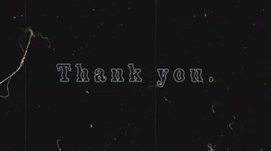 İş sunumunu, vlog 'u ve eski moda 80' lerin arka planında canlandırılan tüm içerikleri sonlandırmak için metin animasyonuna teşekkür ederiz