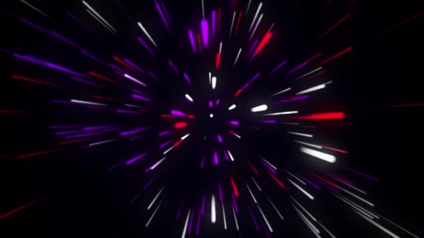 Психоделический Визуальный Цикл Анимация Светящихся Линий Неоновый Космический Цикл Фон — стоковое видео