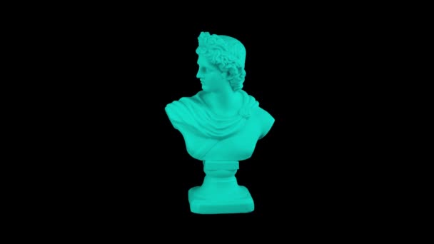 Animación Estatua Romana Con Efecto Rbg Glitch Sobre Hombre Clásico — Vídeo de stock