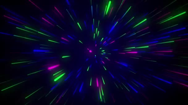 Psicodélico Visual Loop Animação Luz Espaço Neon Brilho Looping Fundo — Vídeo de Stock
