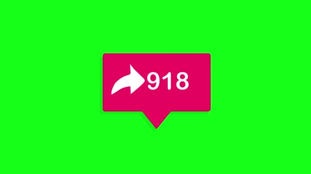 Motion Graphic Animation Pop Social Media Share Counter Likes Share — Stock Video