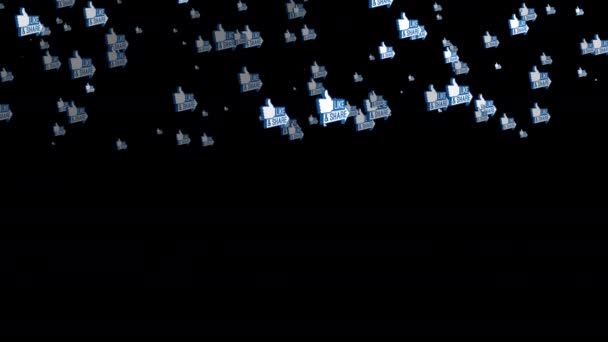 Пальцы Вверх Поделиться Эмоциями Анимации Дождя Эмодзи Социальных Сетях Редактирования — стоковое видео