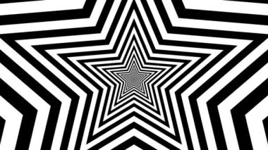 Psikedelik yıldız tüneli. hipnotik grafik hareket animasyon döngüsü. beyaz arkaplanda izole edilmiş optik yanılsama